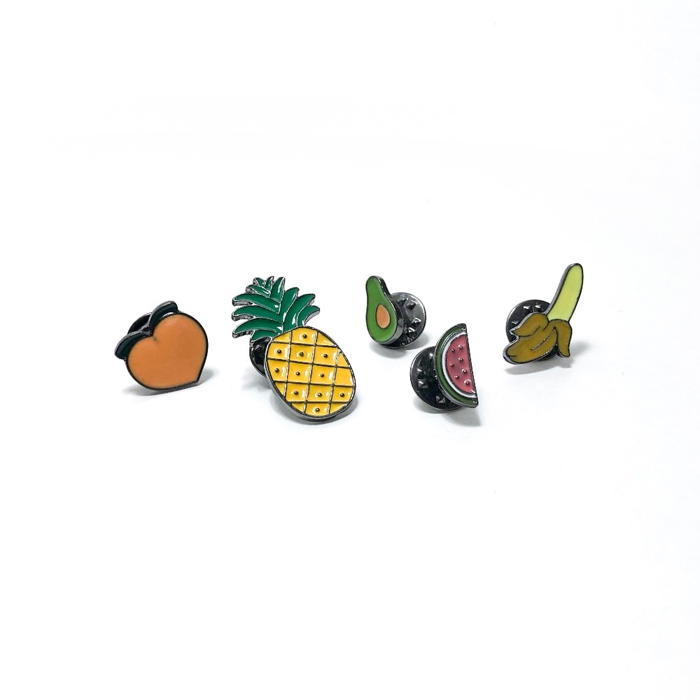 Five Fruit Enamel Pin Set